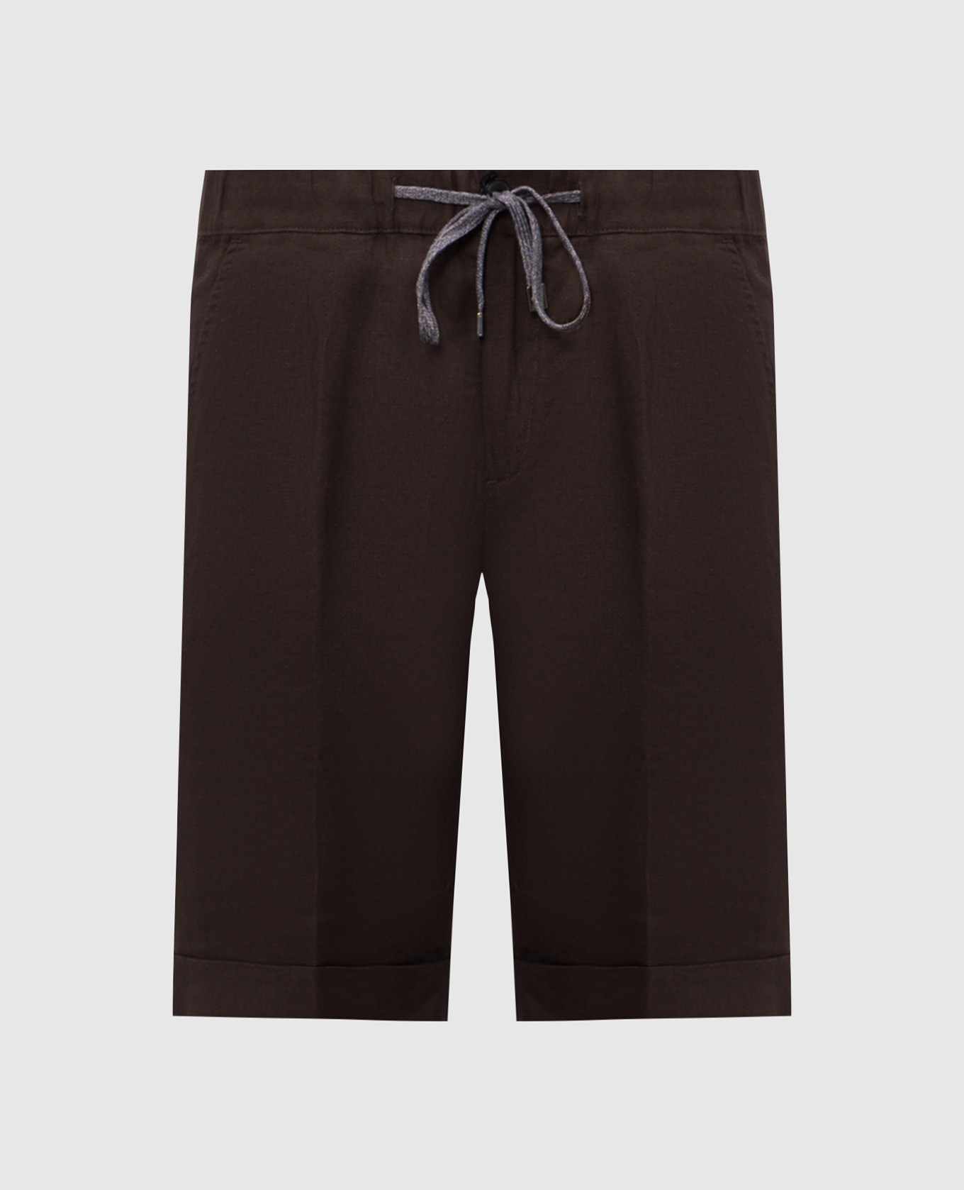 Brown linen shorts