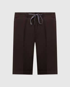 Cashmere&Whiskey Brown linen shorts 0255500638