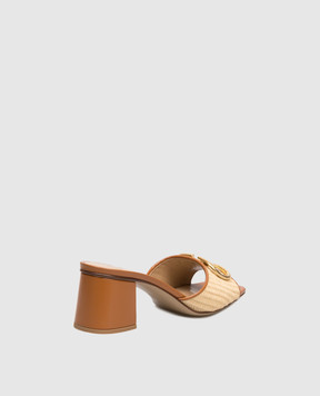 Valentino Brown combination mules with emblem 8W2S0HA6THQ