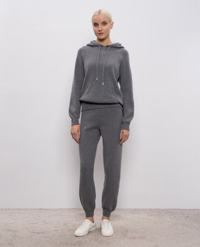 Babe Pay Pls Gray cashmere tracksuit MD9891312341R
