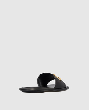 Sergio Rossi Surge black leather flip-flops B11380MMVN13