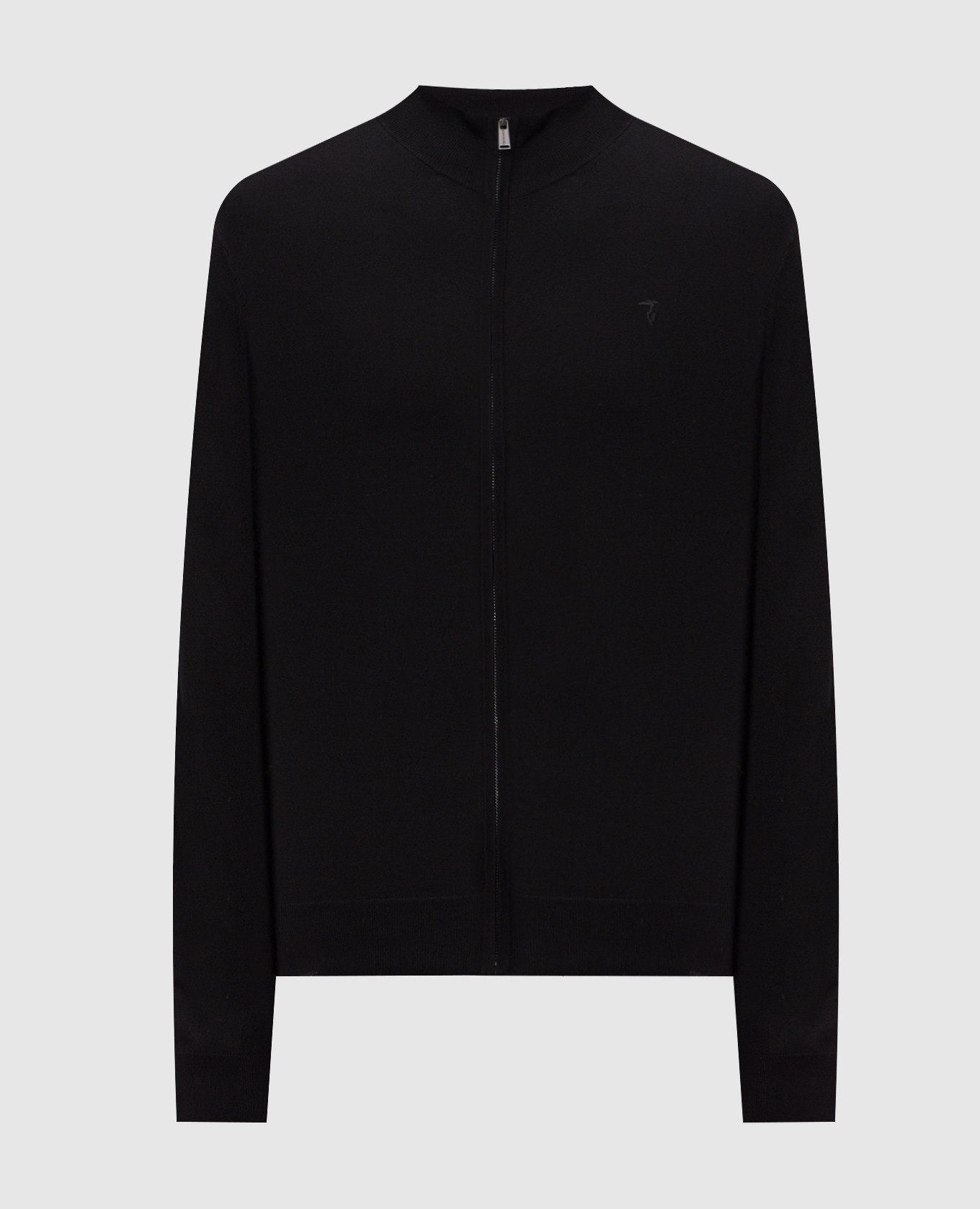 Black cardigan with embroidered emblem
