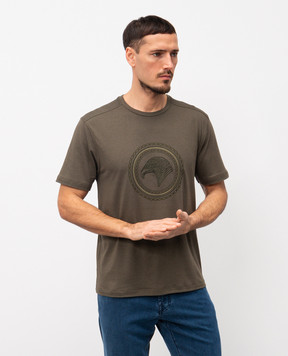 Stefano Ricci Khaki T-shirt with embroidered emblem MNH6205260803
