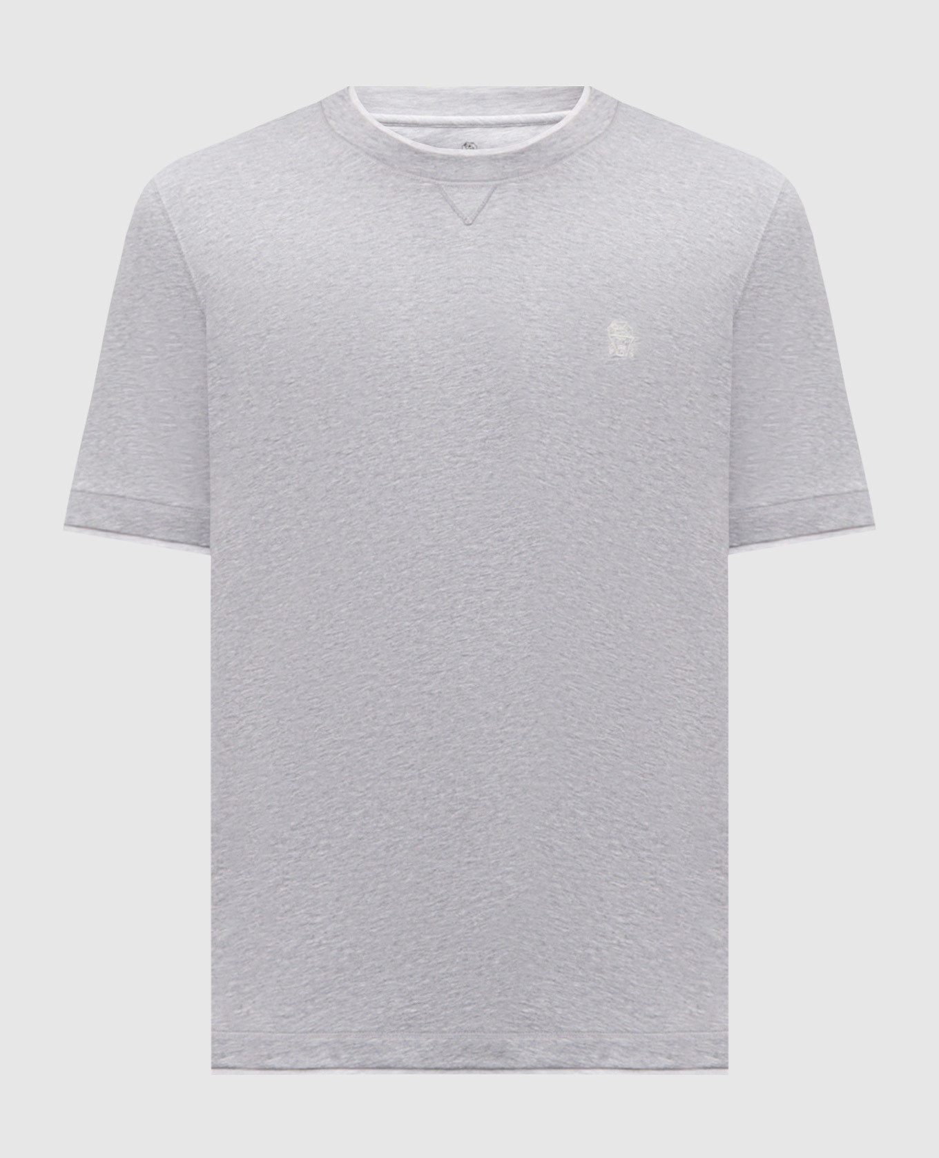 Gray T-shirt with embroidered emblem