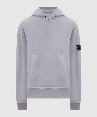 Blue hoodie with logo patch