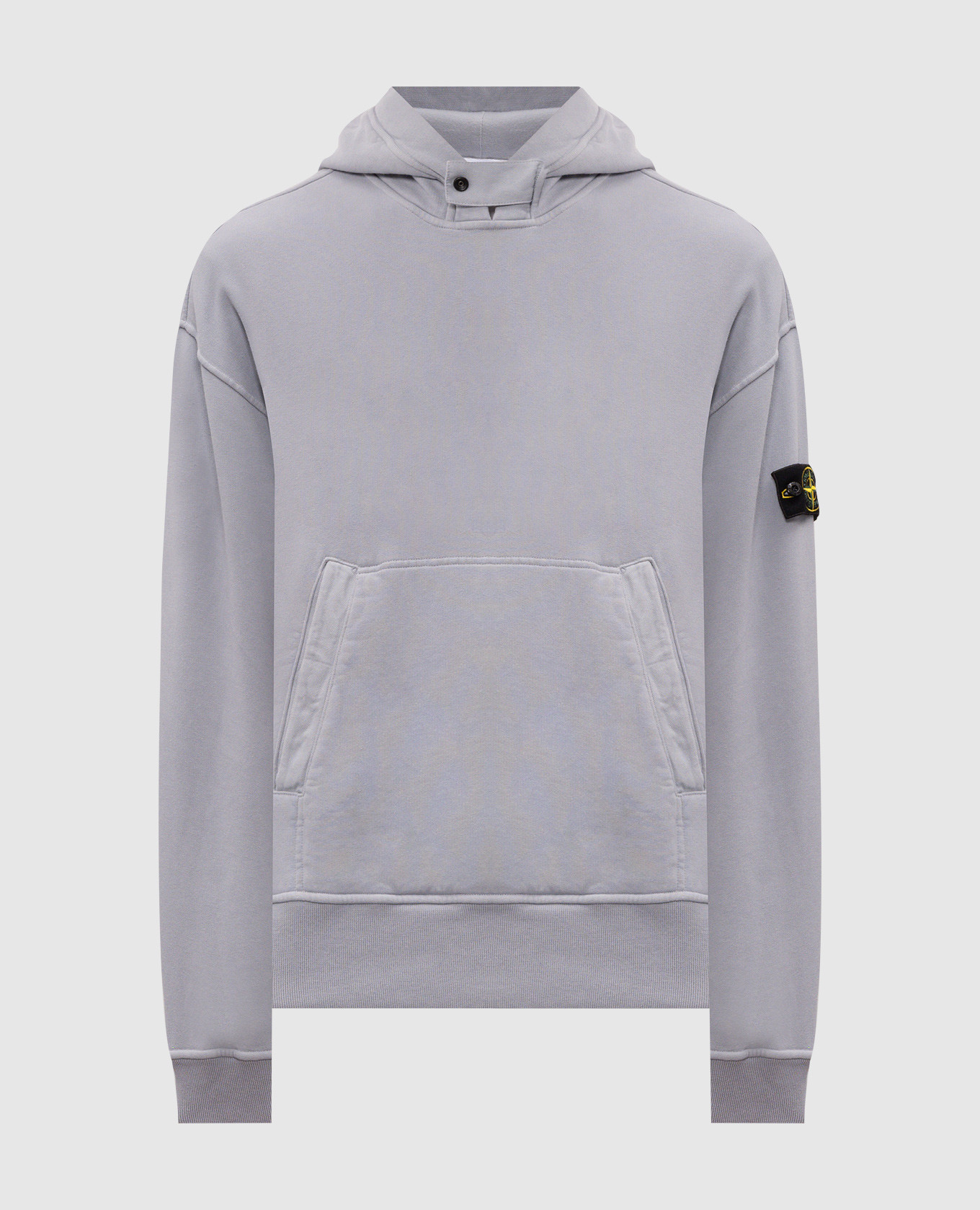 Blue hoodie with logo patch