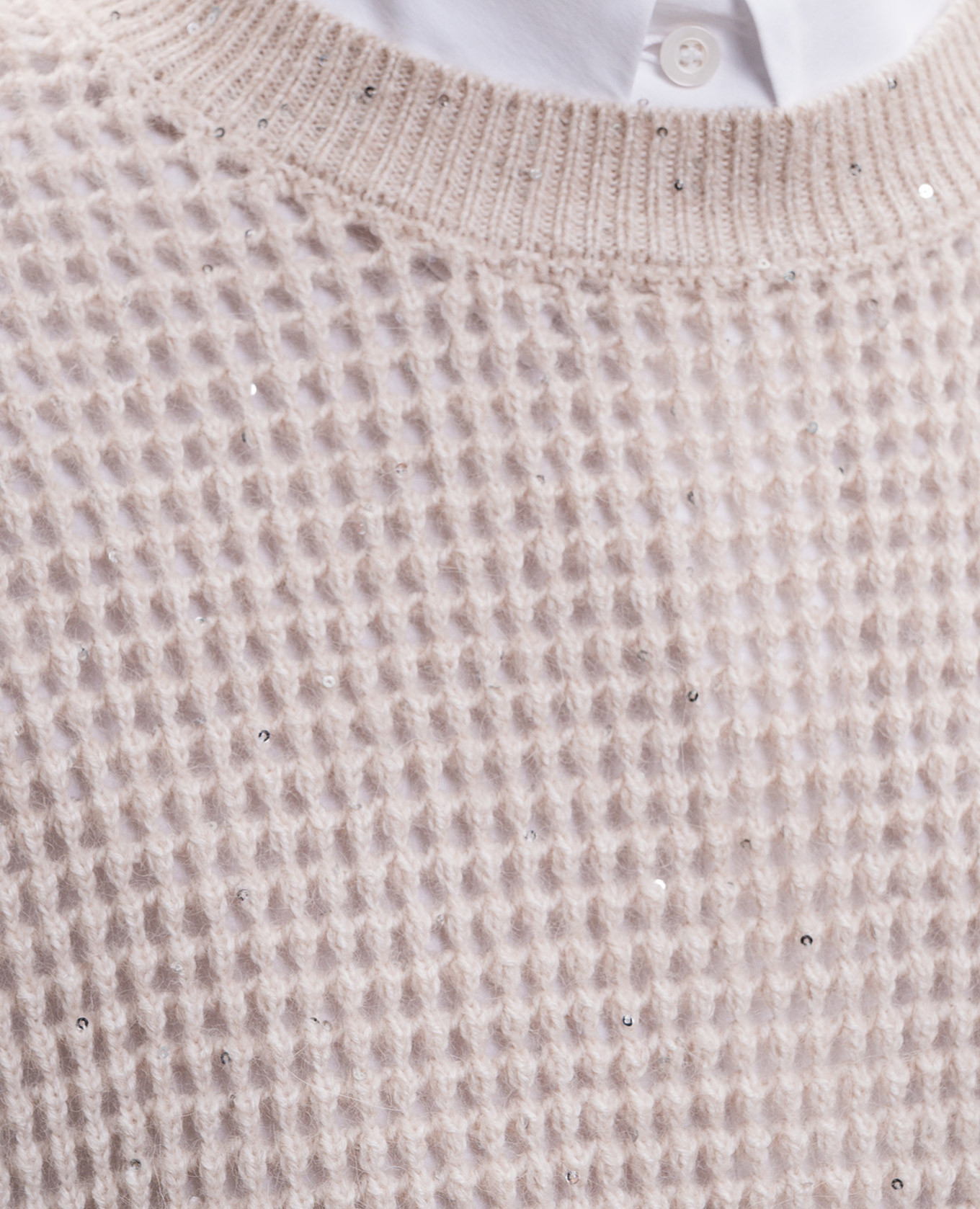 Beige openwork sweater with alpaca wool Peserico 5