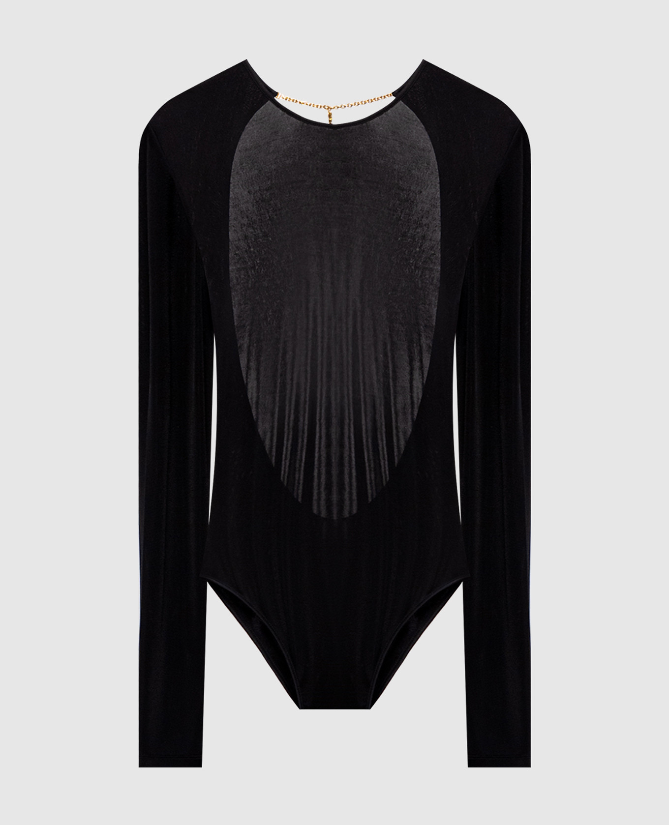 Black bodysuit with Cassandre pendant