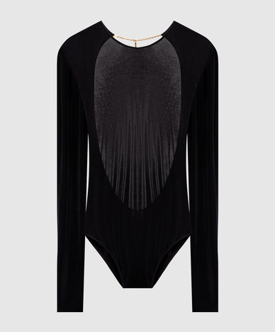 Black bodysuit with Cassandre pendant