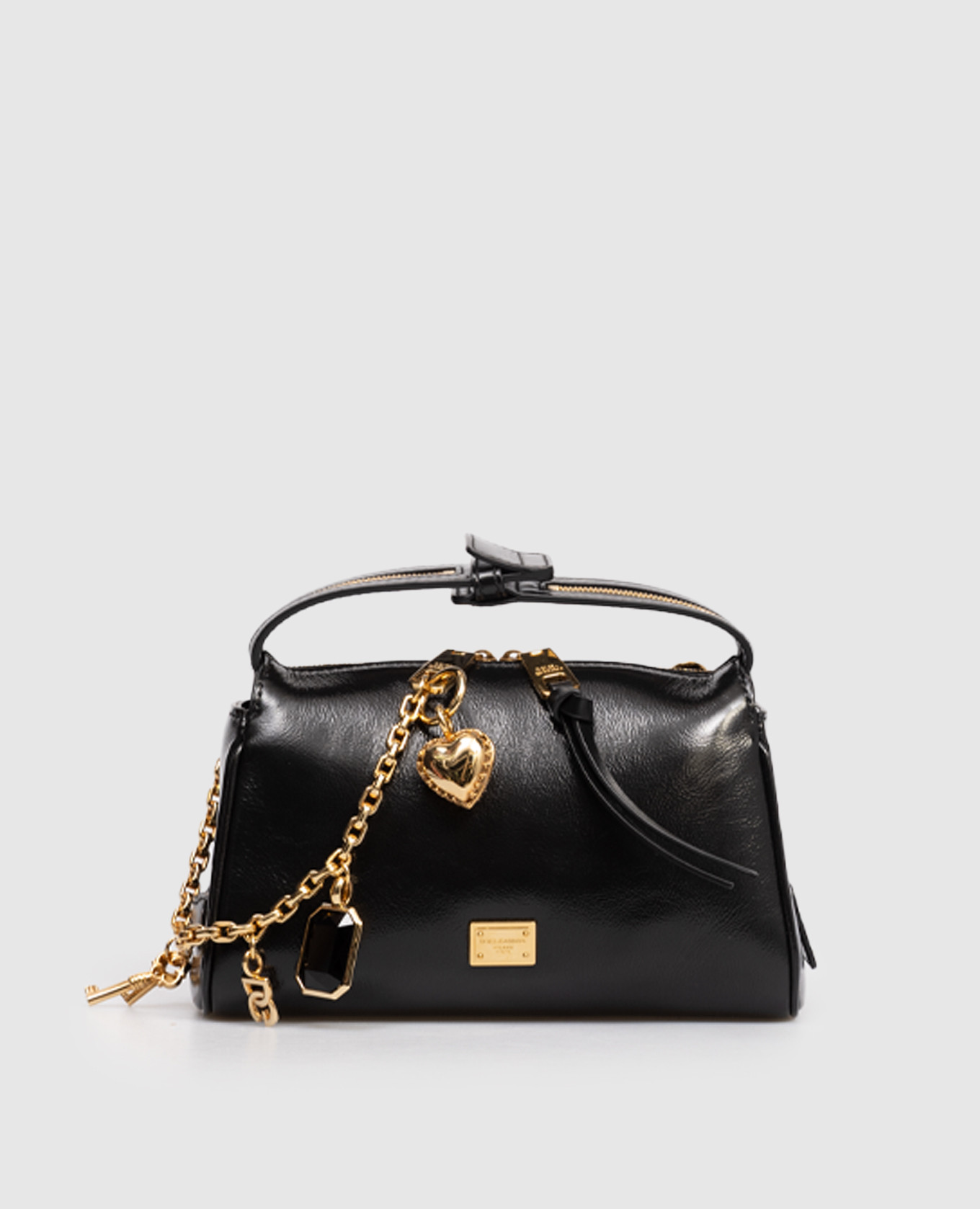 

Vittoria black leather bag with logo Dolce&Gabbana