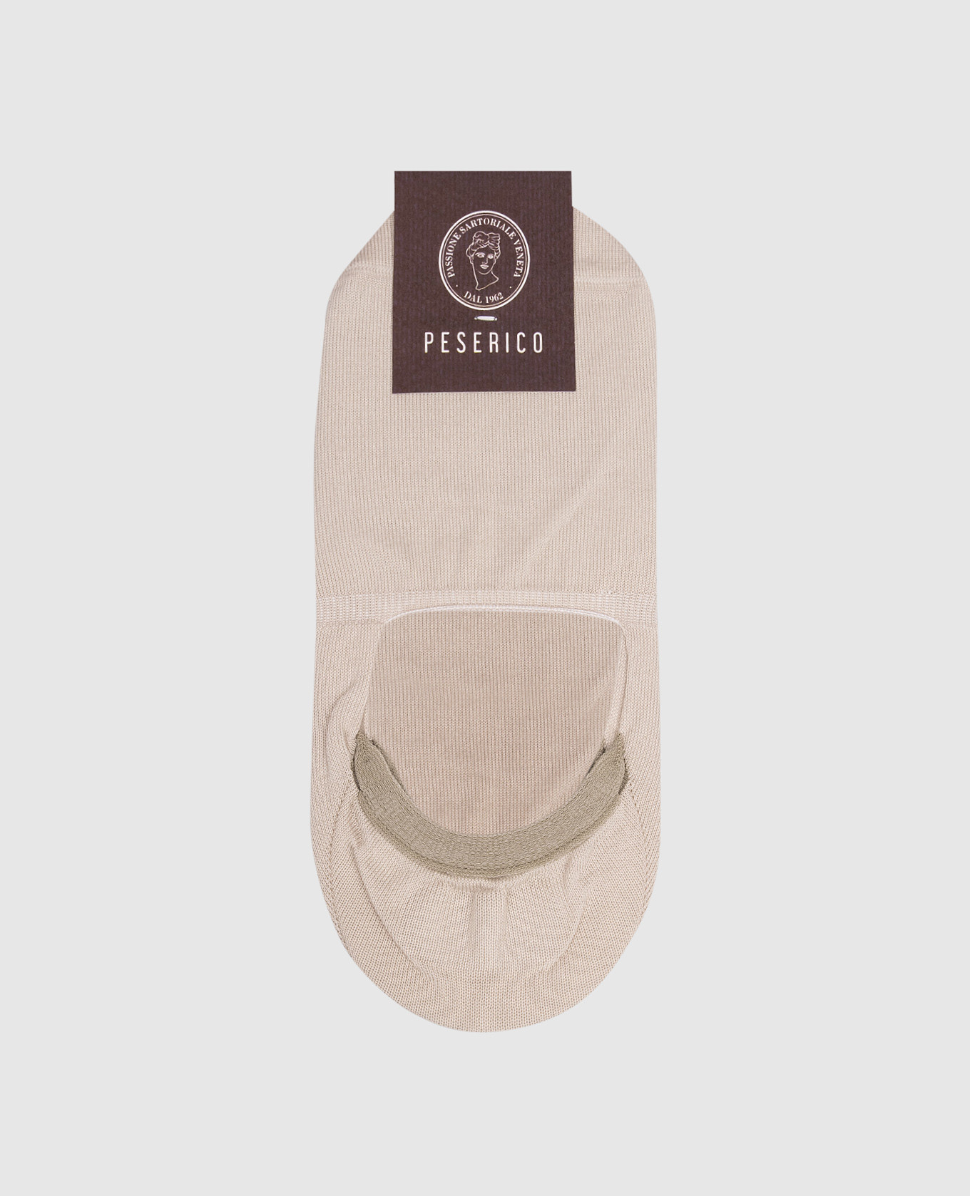 

Grey socks with footprints and logo Peserico