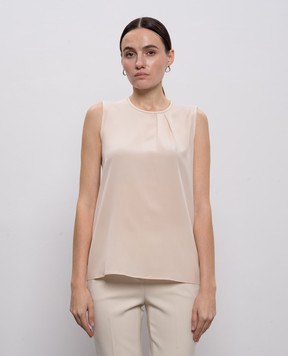 Peserico Pink silk top with monil chain A0863407325