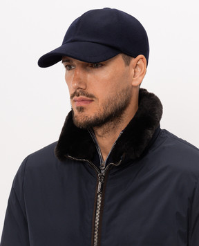 Enrico Mandelli Blue cashmere cap CAP4014816