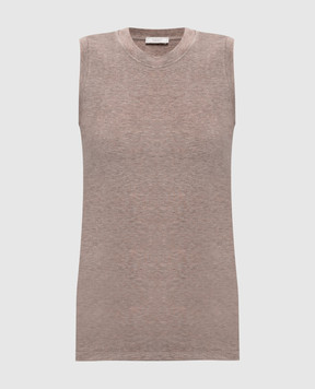 Peserico Beige top with lurex A08700J002351