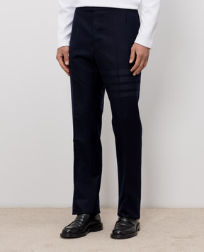 Thom Browne Blue wool and cashmere pants MTC001A06393