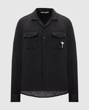 Palm Angels Black linen shirt PMGE04PS26FAB001