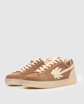 Palm Angels Brown suede Tennis sneakers PMIA111S26LEA001