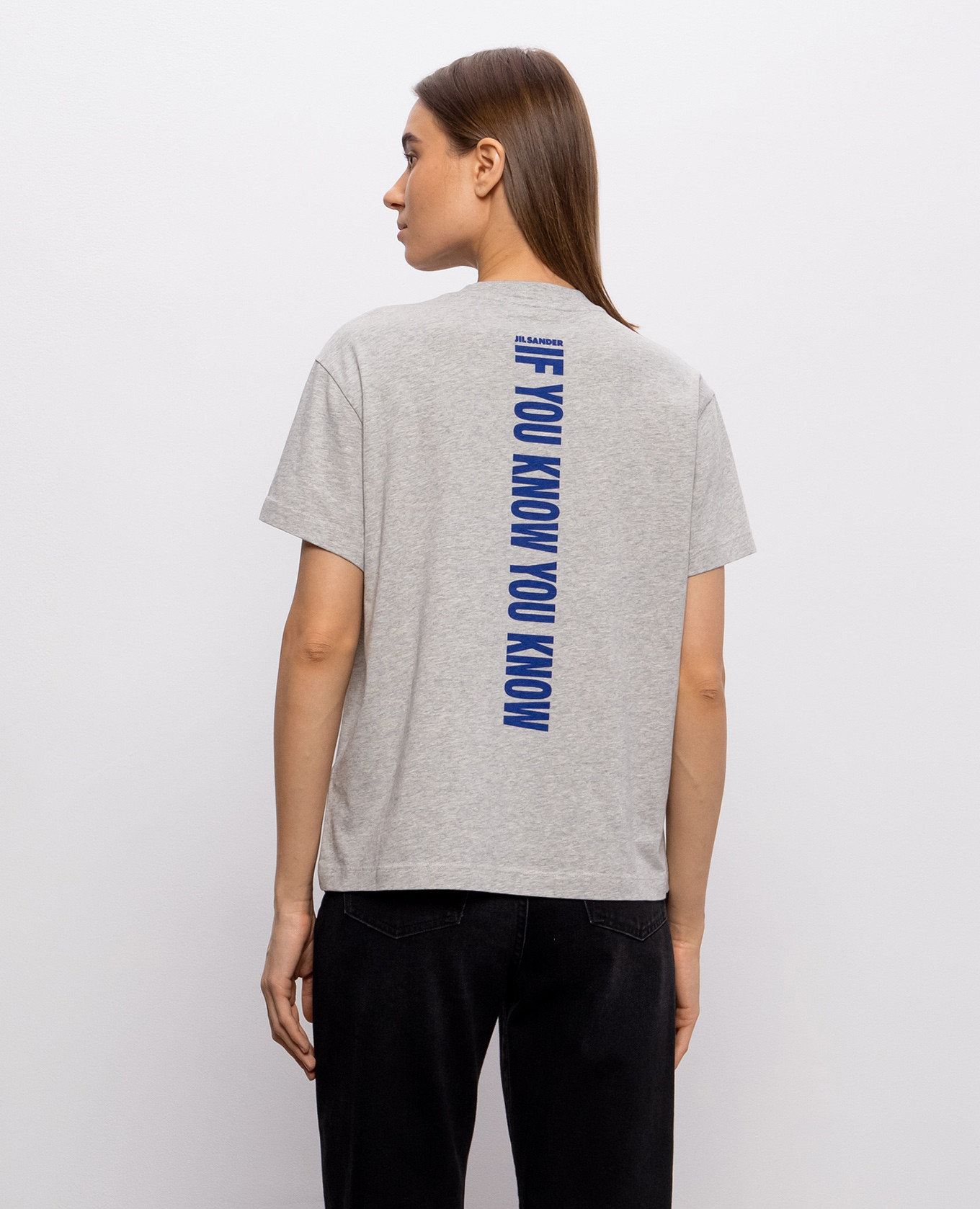 Grey melange printed T-shirt Jil Sander 4