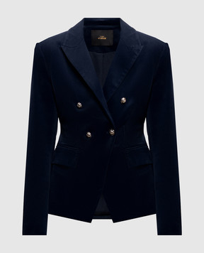 Twinset Blue velour double-breasted jacket 262AP2270