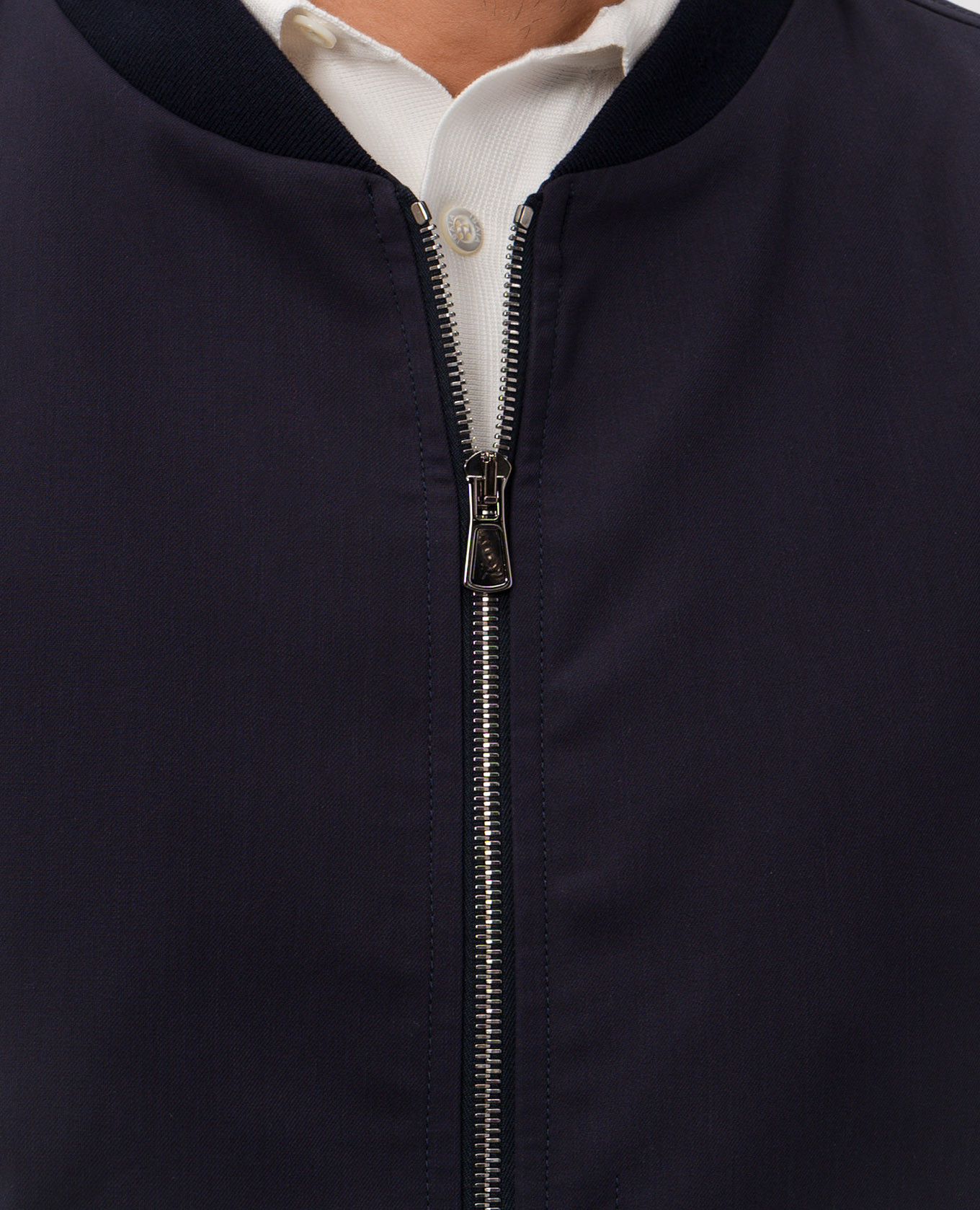 Blue bomber jacket with silk ISAIA 5