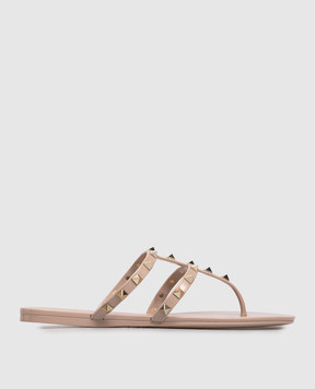 Valentino Beige Rockstud flip-flops 8W2S0T84PVS