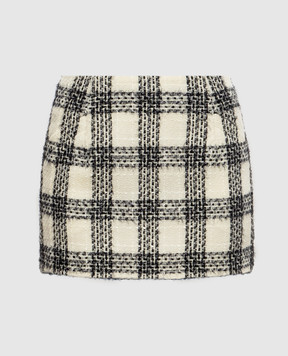 Vetements Ivory tweed mini skirt with wool WH27SK026WC