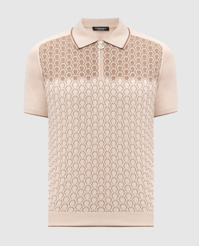 Stefano Ricci Beige polo with silk K818109P31F26175