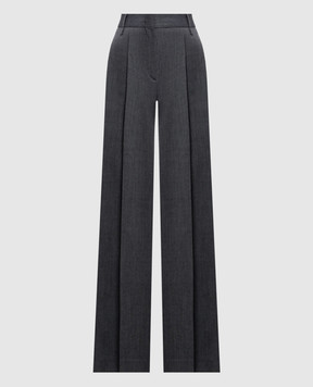 Ermanno Scervino Gray flared pants with patterned wool D496P301YAX