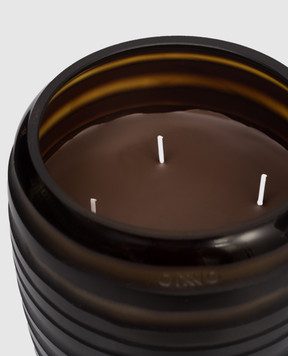 Onno Sphere Amber M candle with Zanzibar scent in a glass candle holder ON247Z