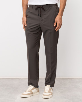 Peserico Brown wool pants R54295D02561