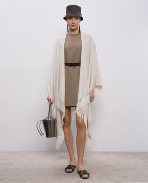 Brunello Cucinelli Brown dress with linen MH126AFR72