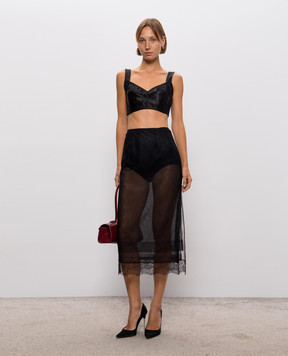 Dolce&Gabbana Black skirt with lace F4DLQTGDEAH