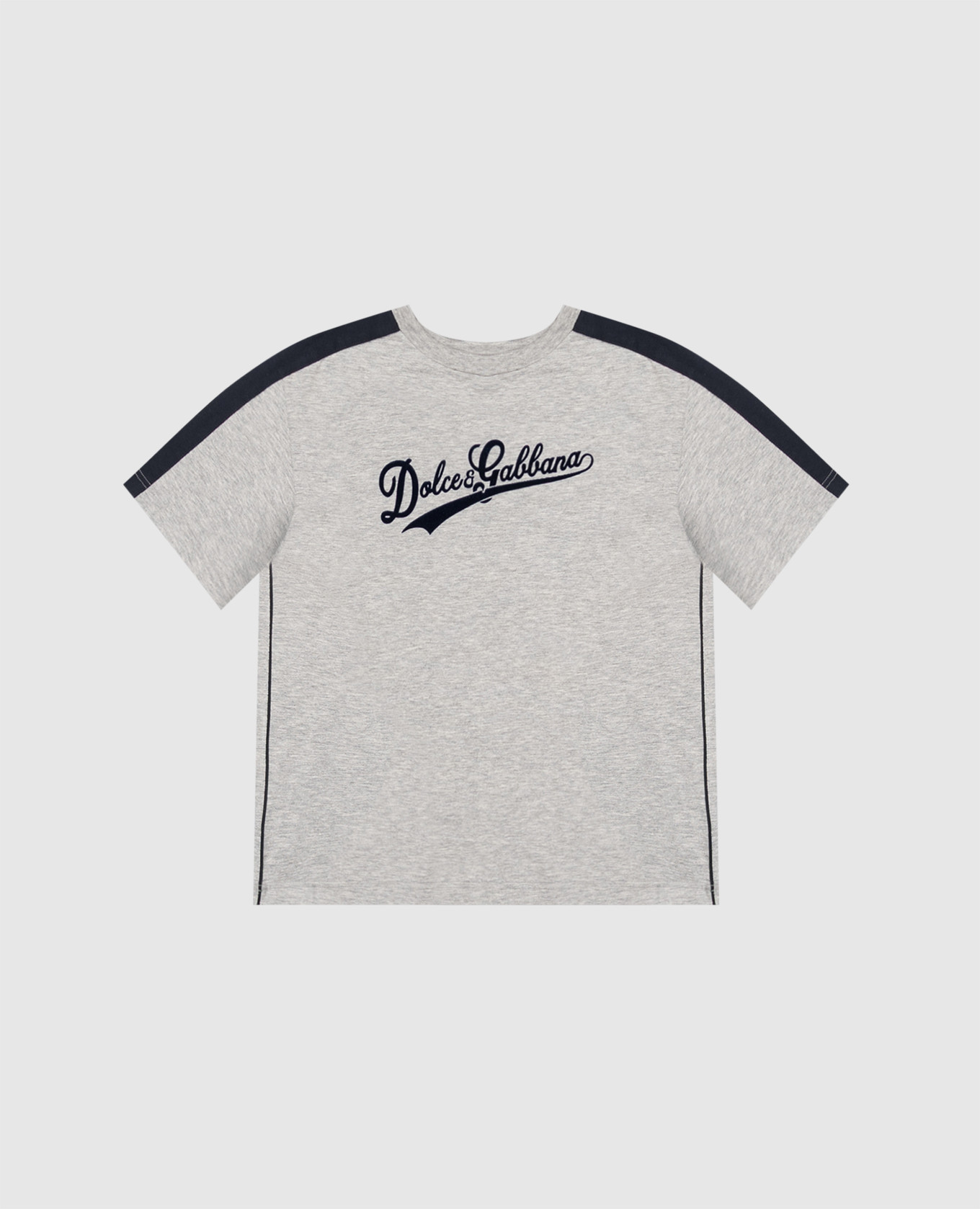 Children's gray melange T-shirt with textured logo