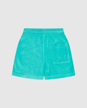 Sporty & Rich Signature Logo Kids' Green Terry Shorts SH066712326GR02
