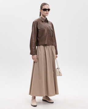 Max Mara Weekend Brown leather jacket PIOVRA WKDPIOVRA