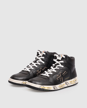 Premiata Marc children's black leather high-tops 323694682735