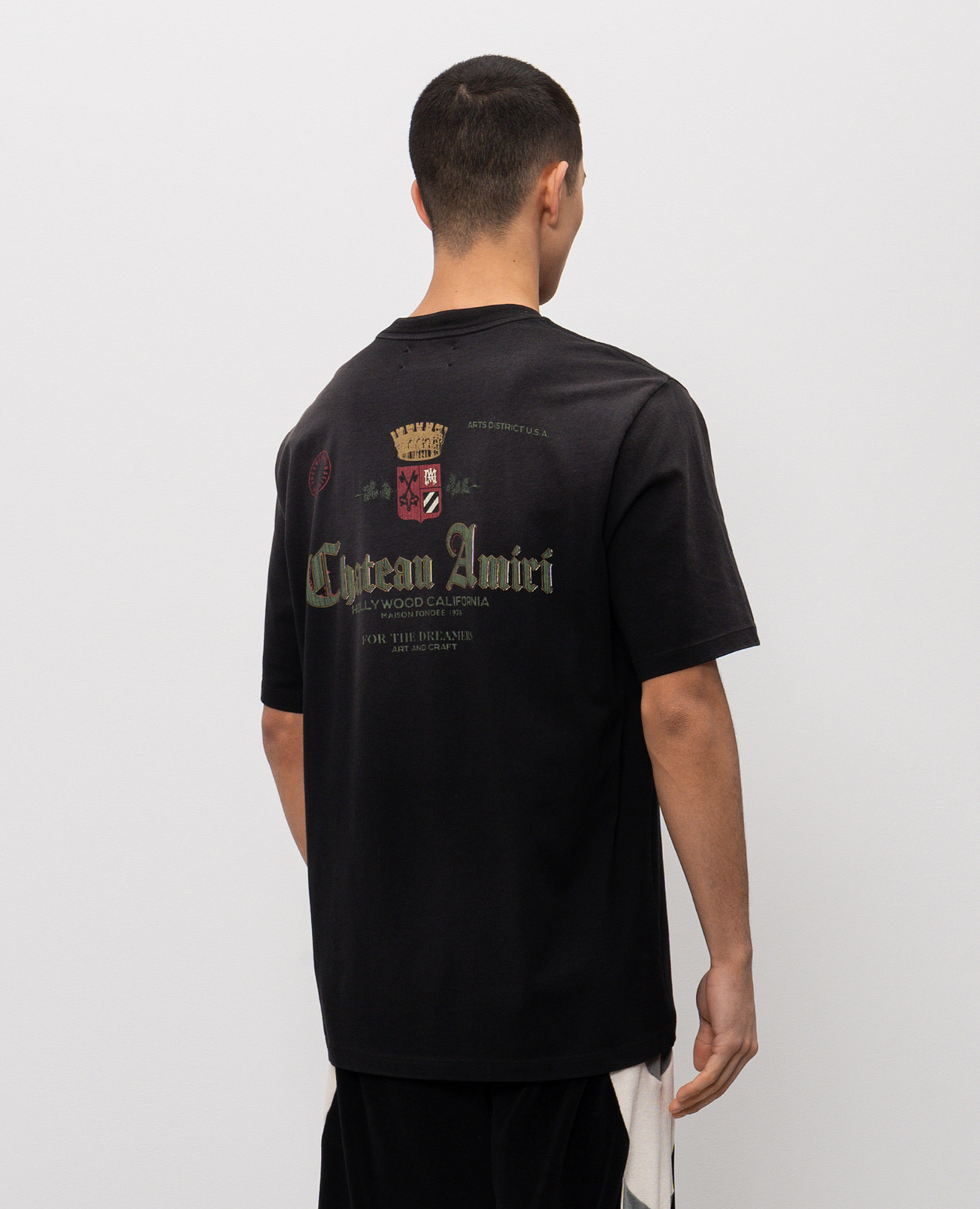 Chateau Crown black t-shirt with vintage effect AMIRI 4