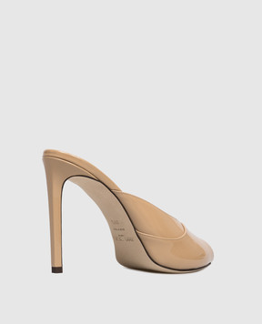 Jimmy Choo Brigitte beige patent leather mules BRIGITTEMULE100PAT