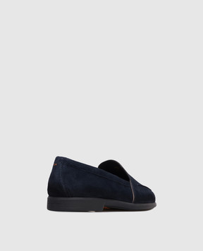 Santoni Blue suede loafers WULB72051GC2SAEA