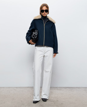 Herno Blue jacket with wool GI000440D33344