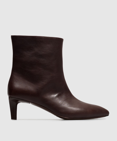 Flore burgundy leather ankle boots