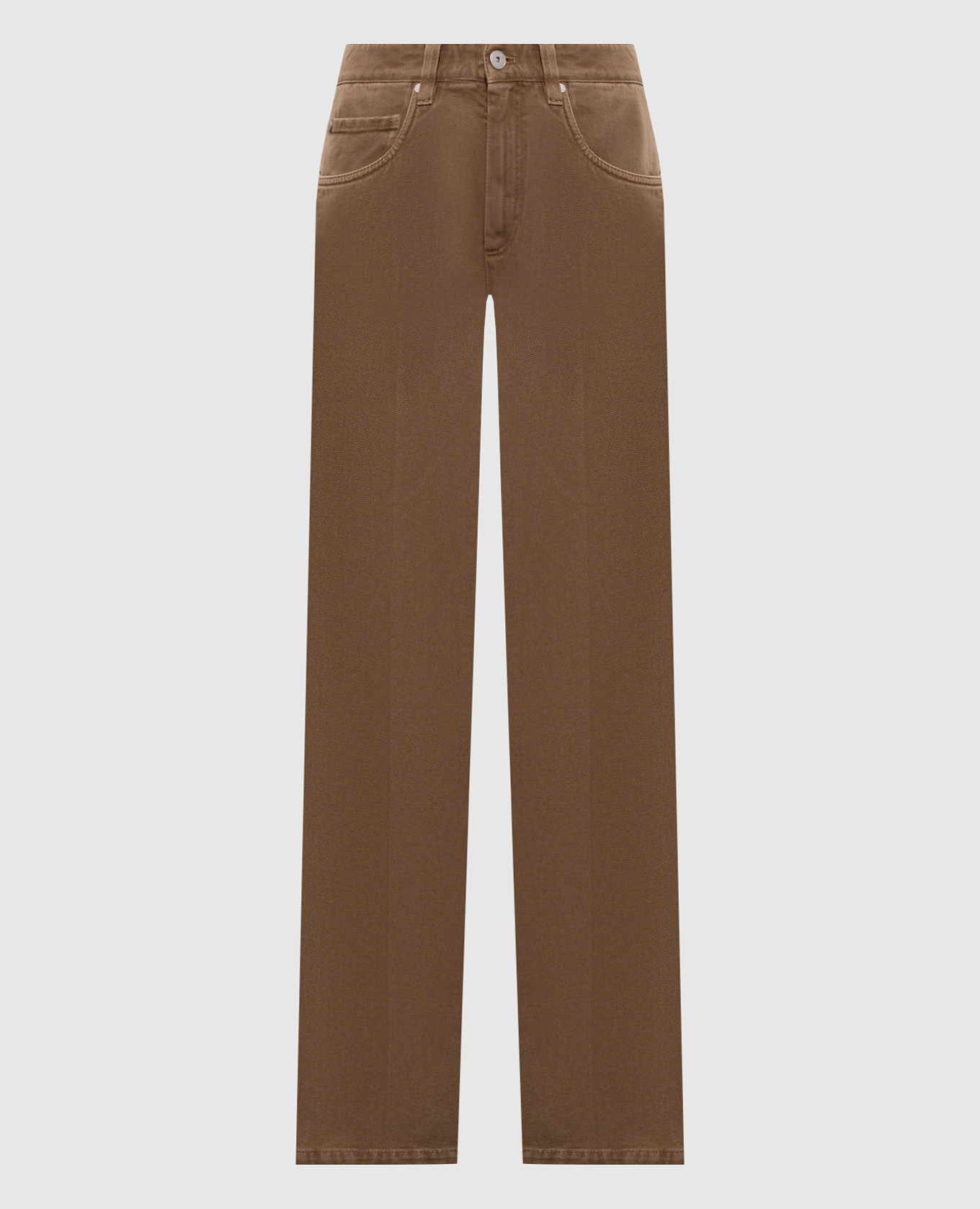 Brown jeans with logo patch