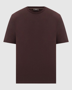 Peserico Burgundy t-shirt with logo print R55557J0Q200089
