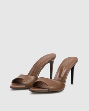 Babe Pay Pls Brown leather mules 205804KO