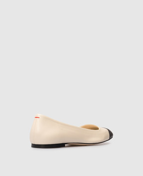 Aeyde Beige leather ballet flats Ida FL0676001045126