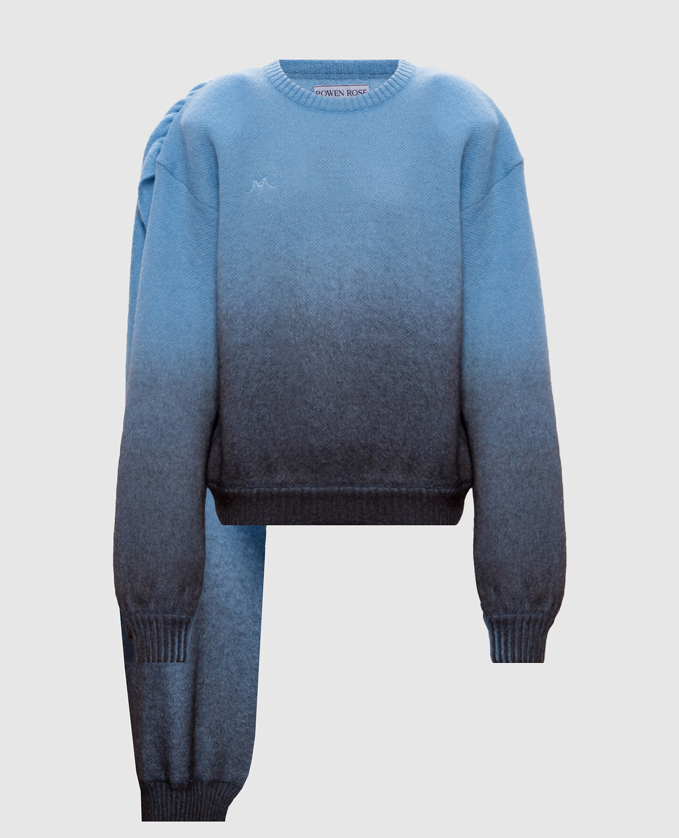 Blue wool sweater with scarf