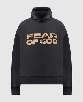 Fear of God Black hoodie with vintage logo FG25FW1212102BHF