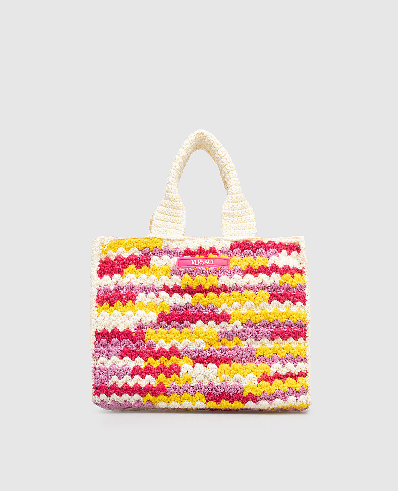 

Children's knitted bag with logo patch Versace, Pink