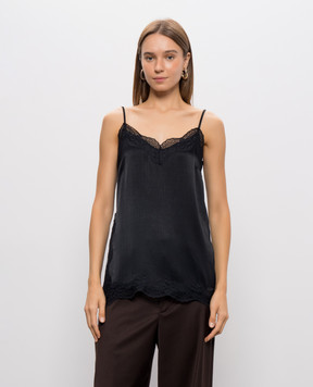 Solotre Black top with lace M1AC0051