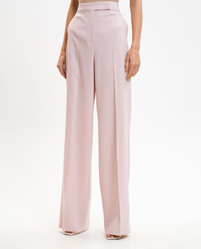 Max Mara Pink GIRONE high-waisted pants in wool, cashmere and silk MXMGIRONE